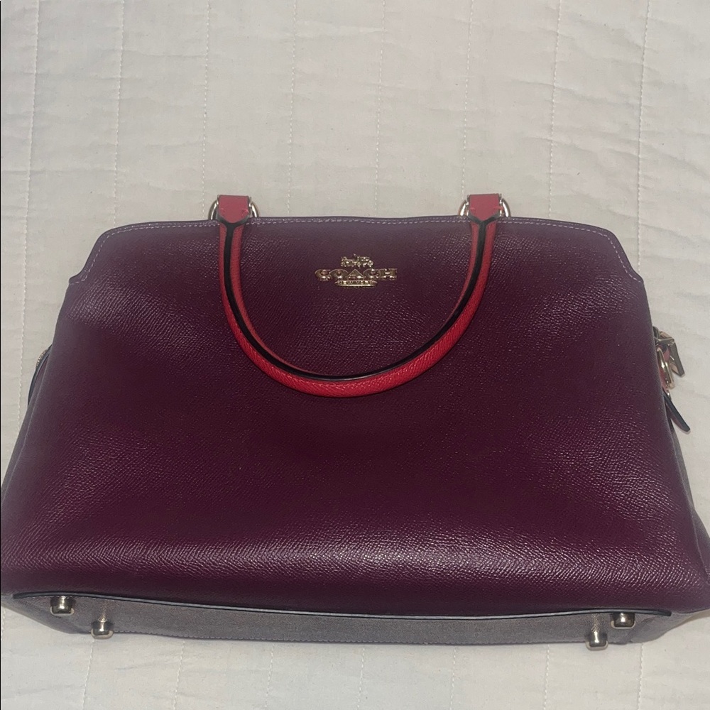 Coach Deep Purple Leather Satchel